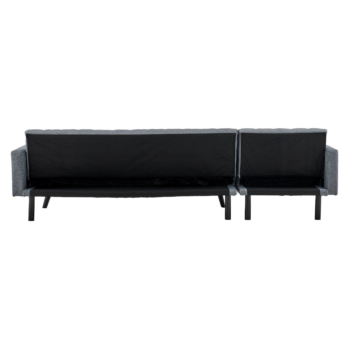 Sarantino 3-Seater Corner Wooden Sofa Bed Lounge Chaise Sofa  Grey - Cosy Abode