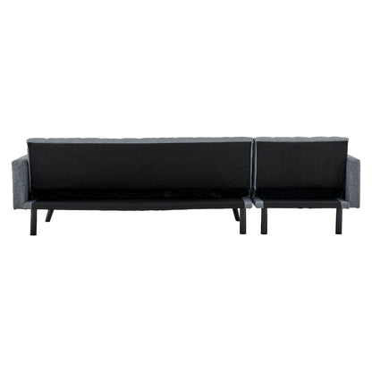 Sarantino 3-Seater Corner Wooden Sofa Bed Lounge Chaise Sofa  Grey - Cosy Abode