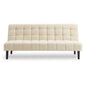 Sarantino Faux Suede Fabric Sofa Bed Furniture Lounge Seat Beige - Cosy Abode