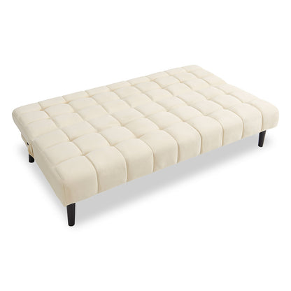 Sarantino Faux Suede Fabric Sofa Bed Furniture Lounge Seat Beige - Cosy Abode