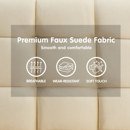 Sarantino Faux Suede Fabric Sofa Bed Furniture Lounge Seat Beige - Cosy Abode