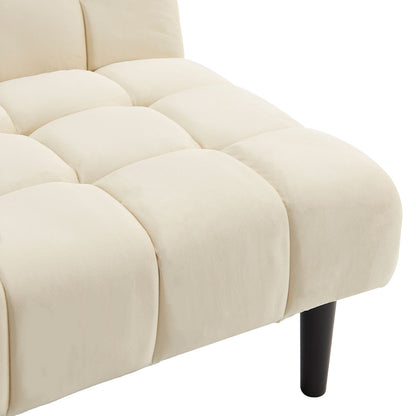 Sarantino Faux Suede Fabric Sofa Bed Furniture Lounge Seat Beige - Cosy Abode