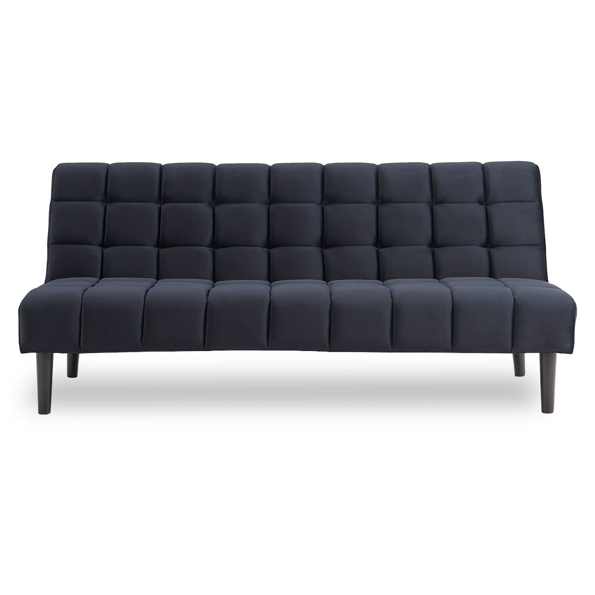 Sarantino Faux Suede Fabric Sofa Bed Furniture Lounge Seat Black - Cosy Abode