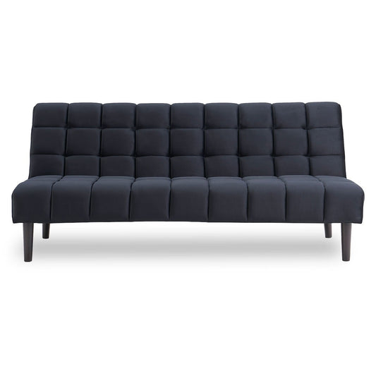 Sarantino Faux Suede Fabric Sofa Bed Furniture Lounge Seat Black - Cosy Abode