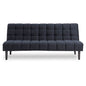 Sarantino Faux Suede Fabric Sofa Bed Furniture Lounge Seat Black - Cosy Abode