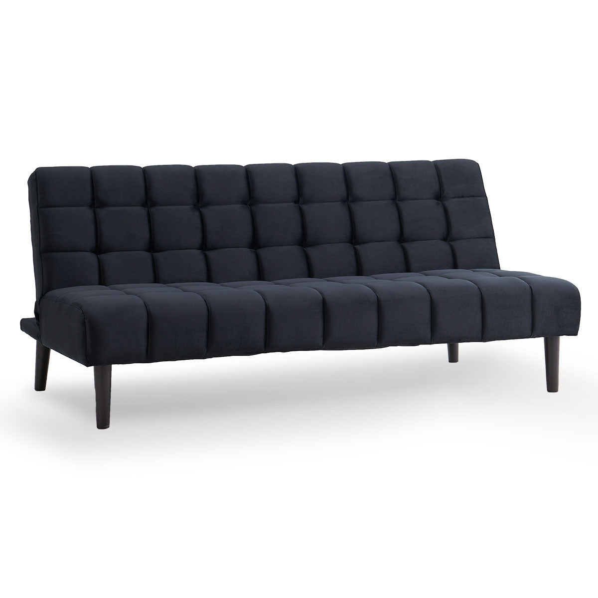 Sarantino Faux Suede Fabric Sofa Bed Furniture Lounge Seat Black - Cosy Abode