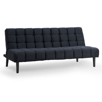 Sarantino Faux Suede Fabric Sofa Bed Furniture Lounge Seat Black - Cosy Abode