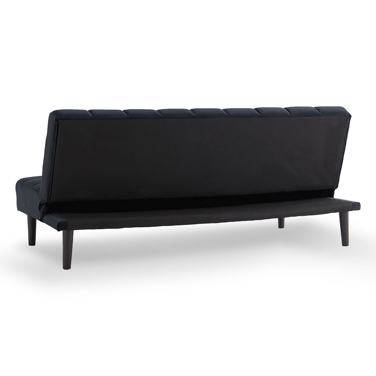 Sarantino Faux Suede Fabric Sofa Bed Furniture Lounge Seat Black - Cosy Abode