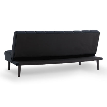 Sarantino Faux Suede Fabric Sofa Bed Furniture Lounge Seat Black - Cosy Abode