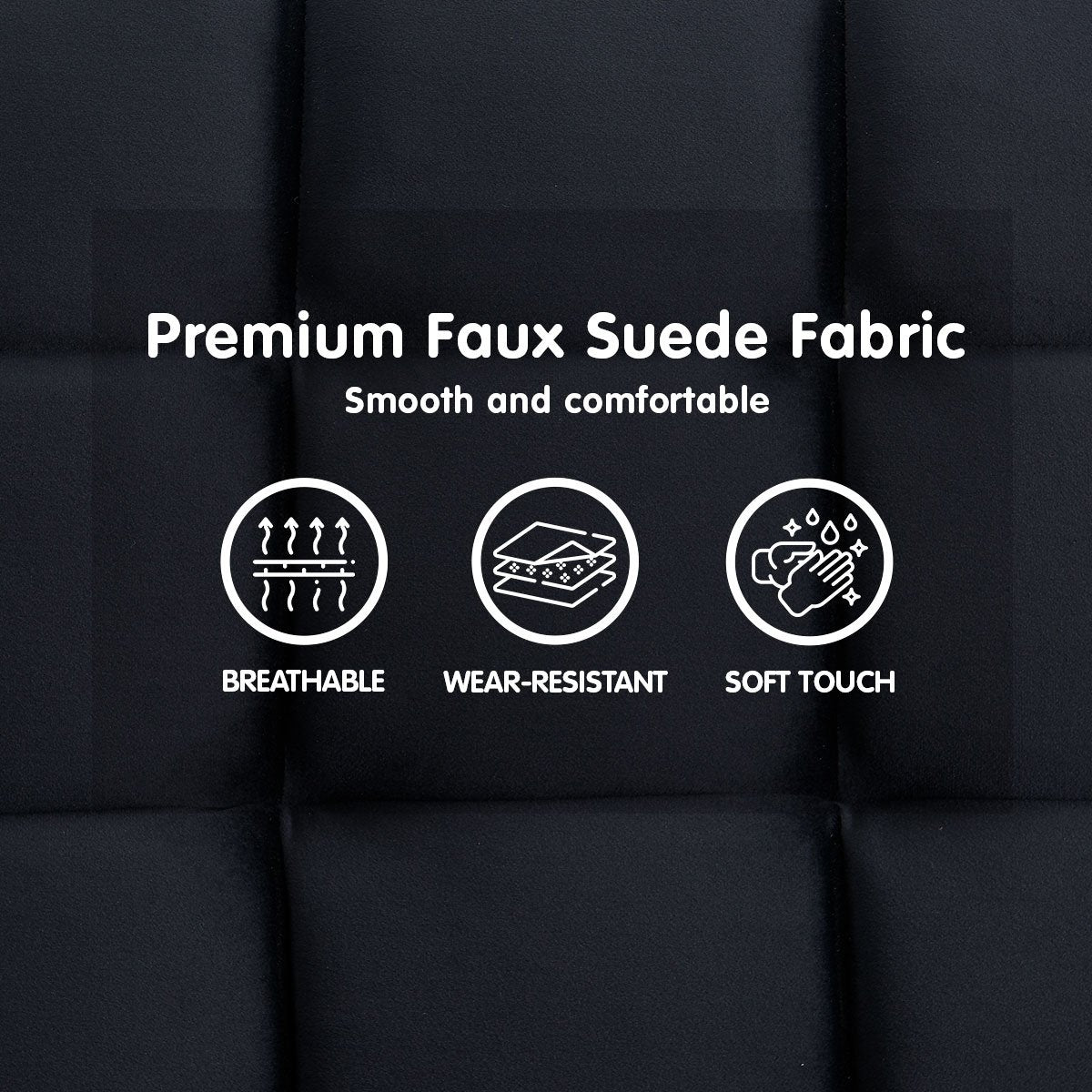 Sarantino Faux Suede Fabric Sofa Bed Furniture Lounge Seat Black - Cosy Abode