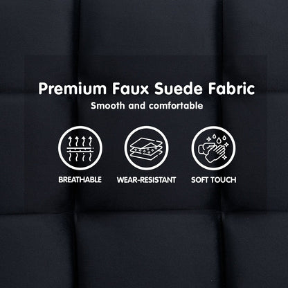 Sarantino Faux Suede Fabric Sofa Bed Furniture Lounge Seat Black - Cosy Abode