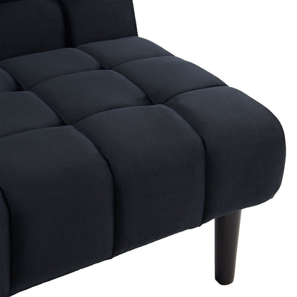 Sarantino Faux Suede Fabric Sofa Bed Furniture Lounge Seat Black - Cosy Abode