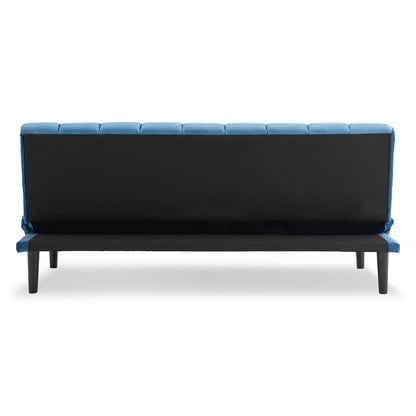 Sarantino Faux Suede Fabric Sofa Bed Furniture Lounge Seat Blue - Cosy Abode