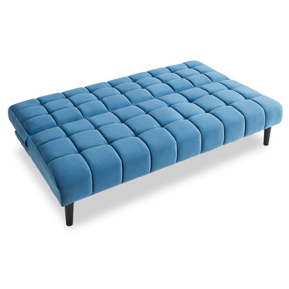 Sarantino Faux Suede Fabric Sofa Bed Furniture Lounge Seat Blue - Cosy Abode