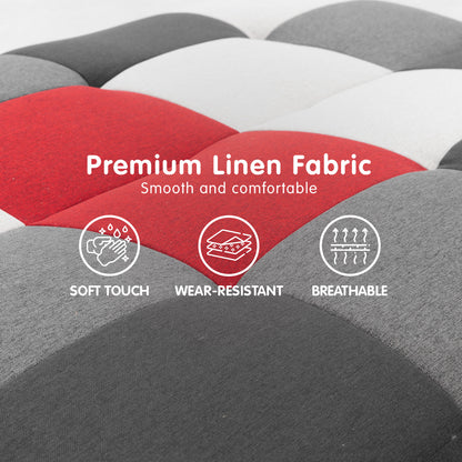 Sarantino 3 Seater Modular Linen Fabric Wood Sofa Bed Couch - Multi-colour - Cosy Abode