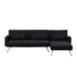 Sarantino  Mia 3-Seater Sofa Bed with Chaise & 3 Pillows - Black - Cosy Abode