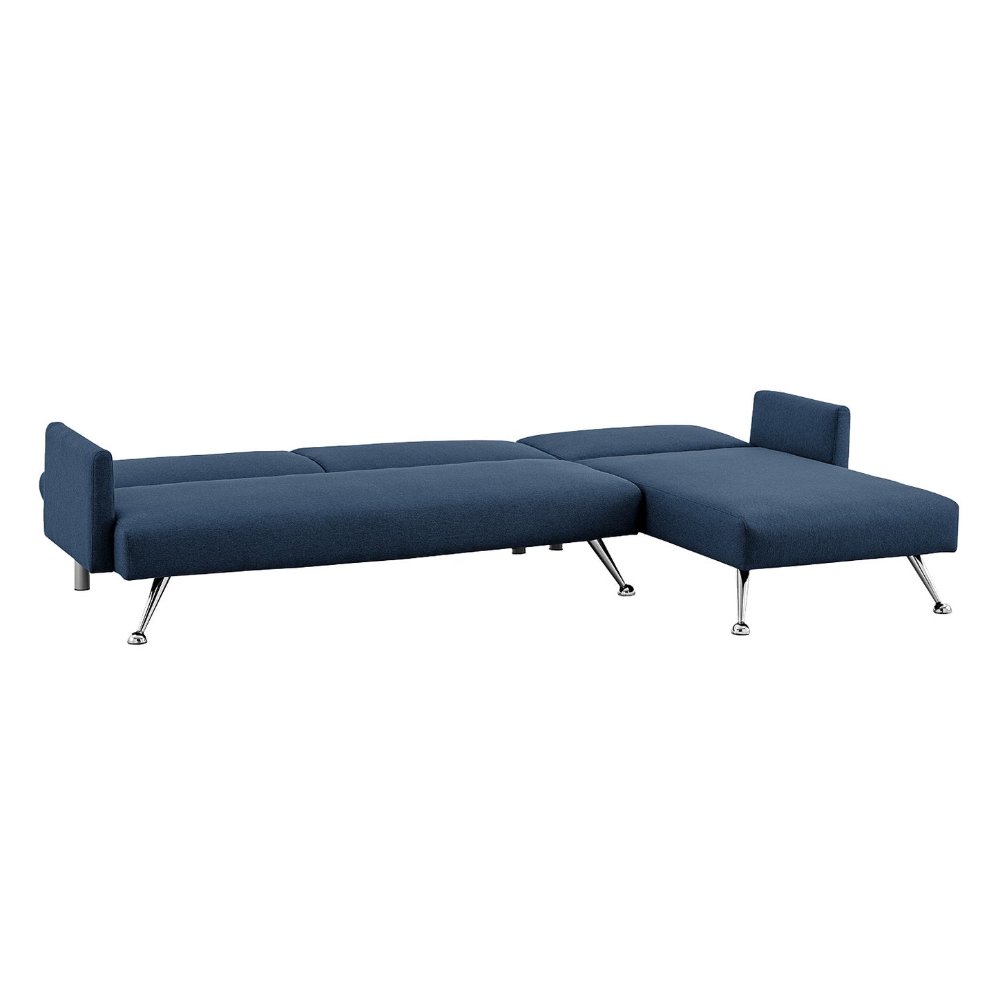 Sarantino Mia 3-Seater Sofa Bed with Chaise & 3 Pillows - Blue - Cosy Abode
