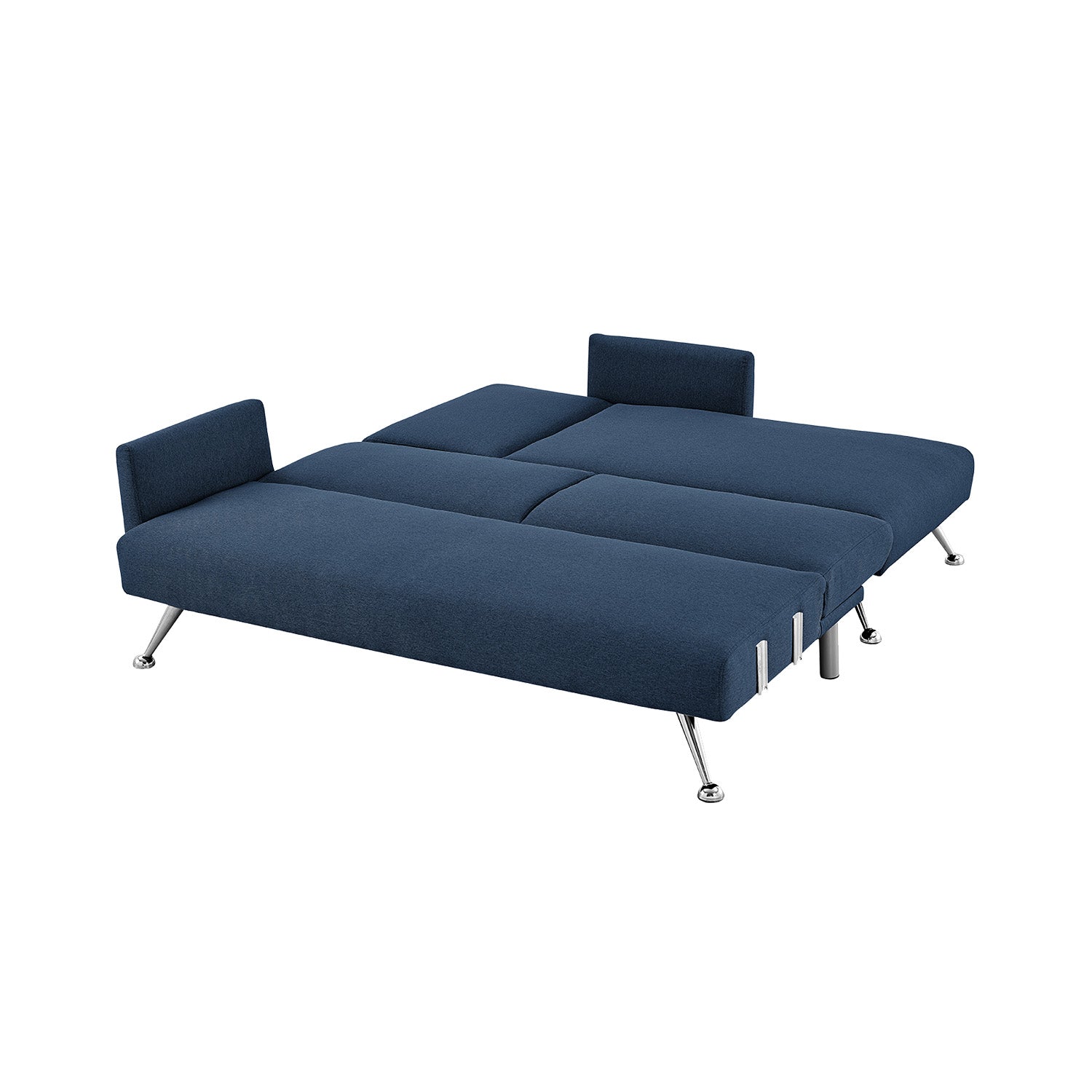 Sarantino Mia 3-Seater Sofa Bed with Chaise & 3 Pillows - Blue - Cosy Abode