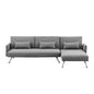 Sarantino Mia 3-Seater Corner Sofa Bed Chaise and Pillows Dark Grey - Cosy Abode