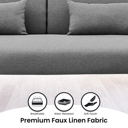 Sarantino Mia 3-Seater Corner Sofa Bed Chaise and Pillows Dark Grey - Cosy Abode