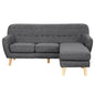 Sarantino Linen Corner Sofa Couch Lounge L-shaped with Chaise - Dark Grey - Cosy Abode