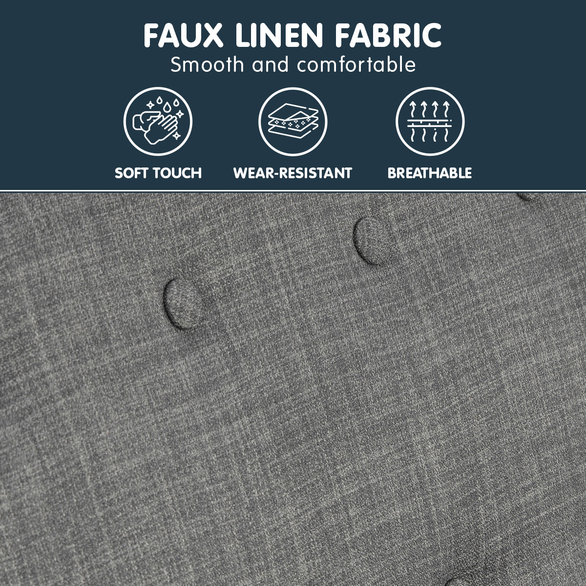 Sarantino Linen Corner Sofa Couch Lounge L-shaped with Chaise - Dark Grey - Cosy Abode