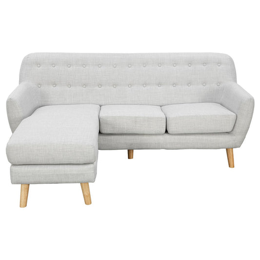 Sarantino Linen Corner Sofa Lounge L-shaped w/ Chaise Light Grey - Cosy Abode