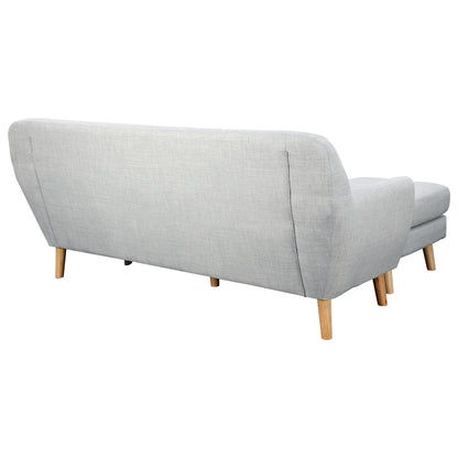 Sarantino Linen Corner Sofa Lounge L-shaped w/ Chaise Light Grey - Cosy Abode