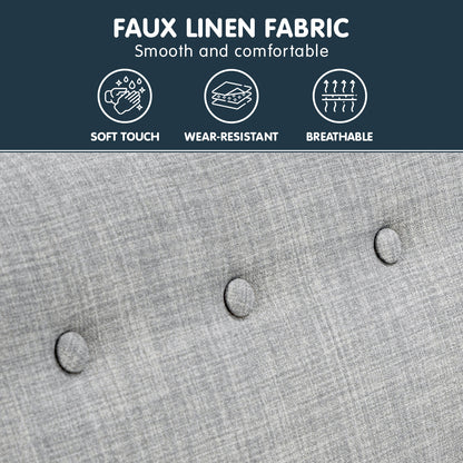 Sarantino Linen Corner Sofa Lounge L-shaped w/ Chaise Light Grey - Cosy Abode