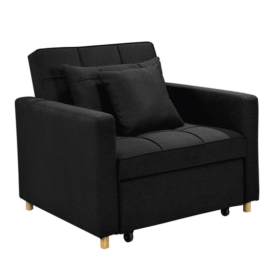 Sarantino Suri 3-in-1 Convertible Lounge Chair Bed - Black - Cosy Abode