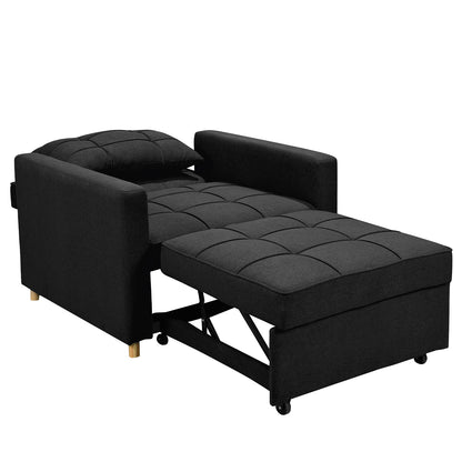 Sarantino Suri 3-in-1 Convertible Lounge Chair Bed - Black - Cosy Abode
