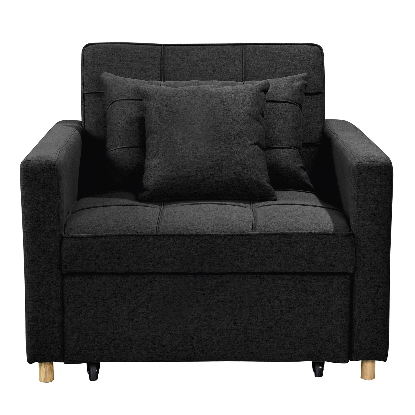 Sarantino Suri 3-in-1 Convertible Lounge Chair Bed - Black - Cosy Abode