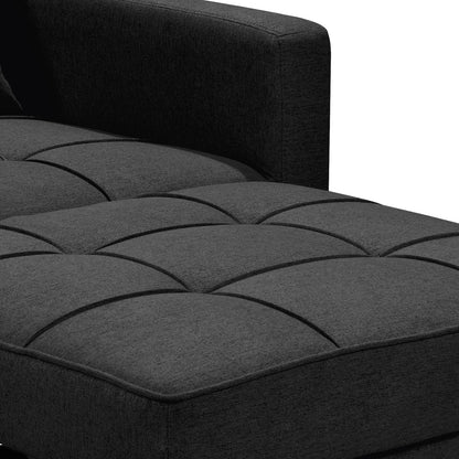 Sarantino Suri 3-in-1 Convertible Lounge Chair Bed - Black - Cosy Abode