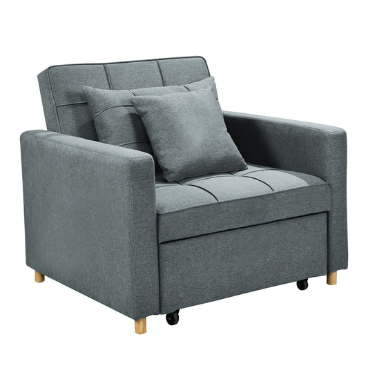 Sarantino Suri 3-in-1 Convertible Sofa Chair Bed -  Airforce Blue - Cosy Abode