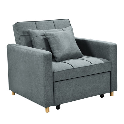 Sarantino Suri 3-in-1 Convertible Sofa Chair Bed -  Airforce Blue - Cosy Abode