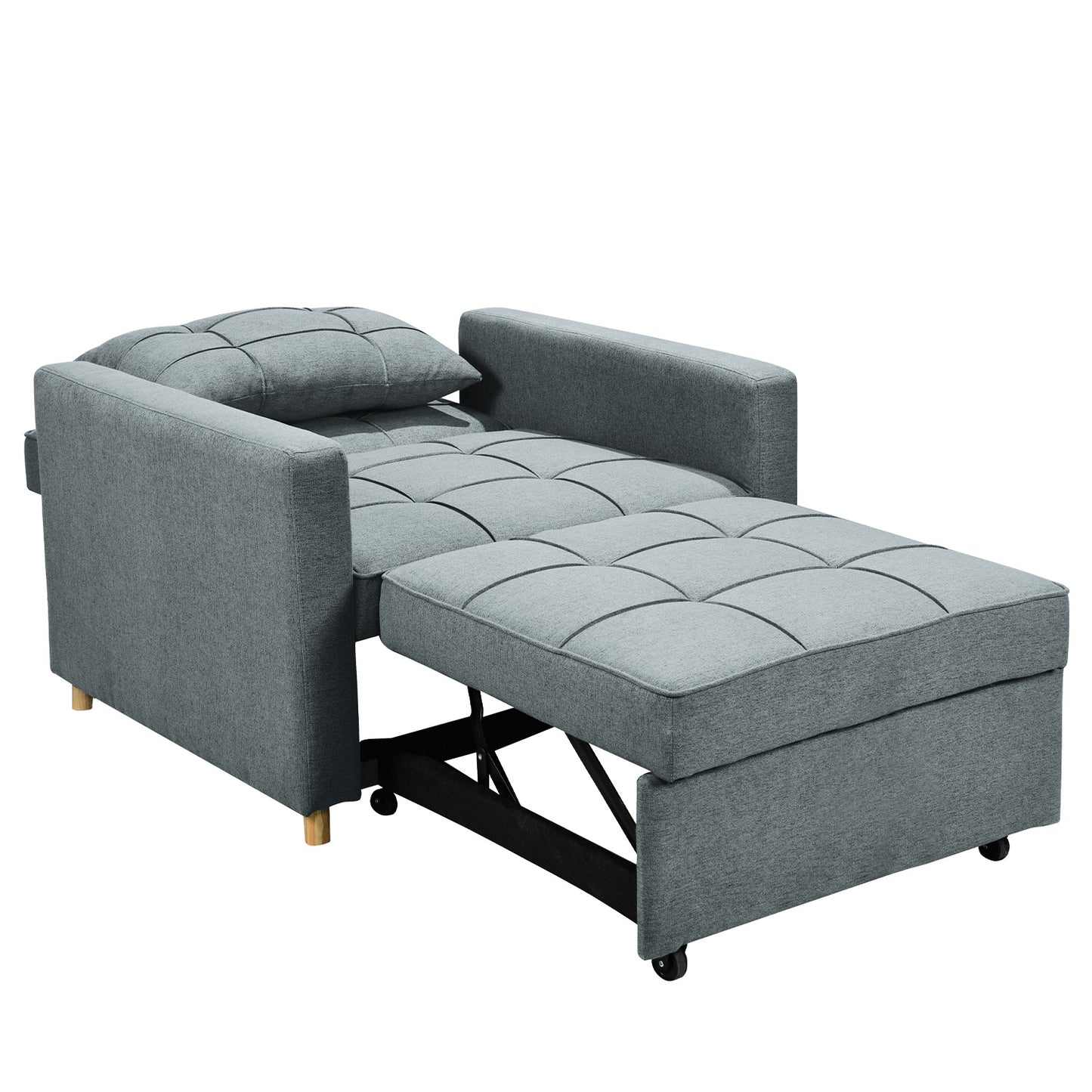 Sarantino Suri 3-in-1 Convertible Sofa Chair Bed -  Airforce Blue - Cosy Abode