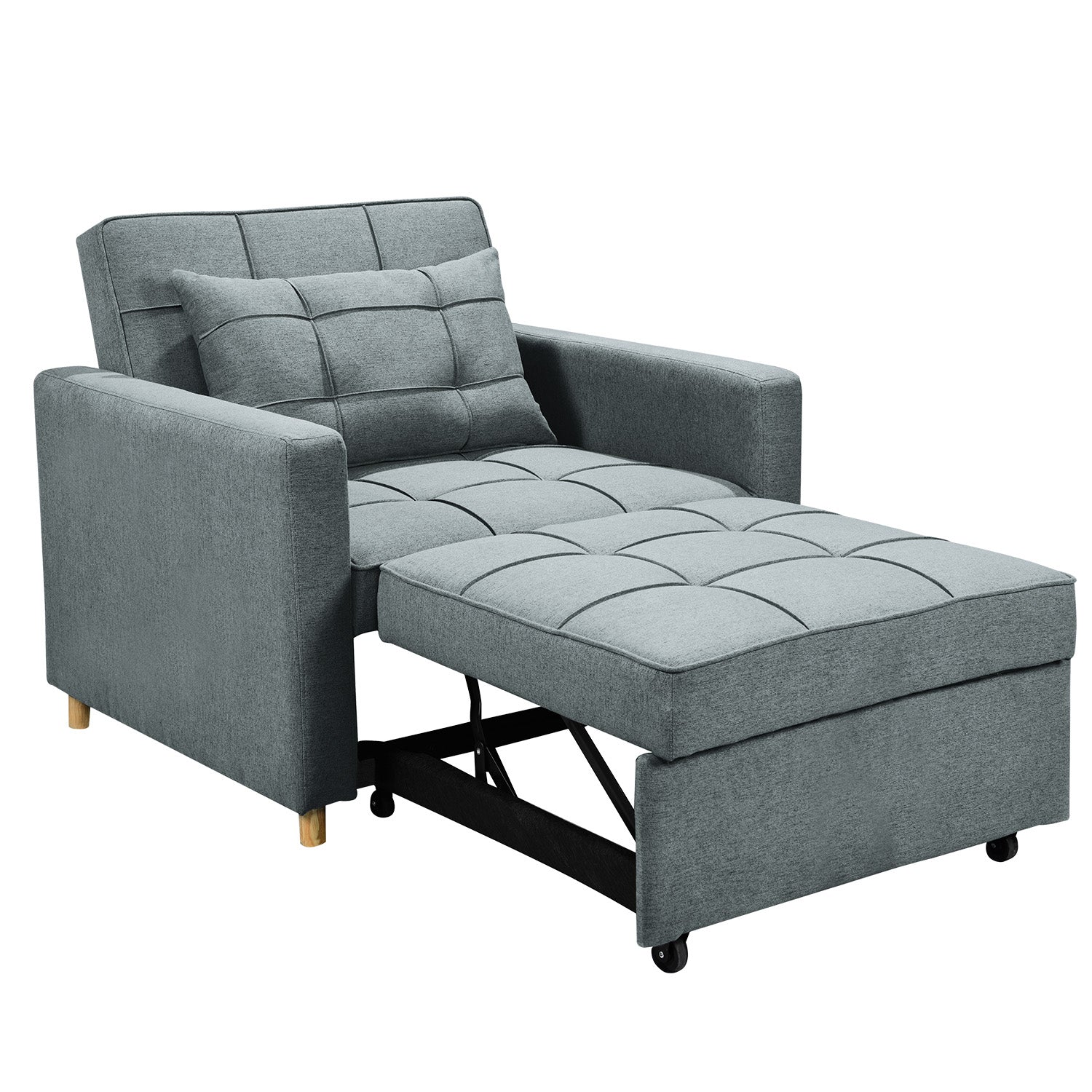 Sarantino Suri 3-in-1 Convertible Sofa Chair Bed -  Airforce Blue - Cosy Abode