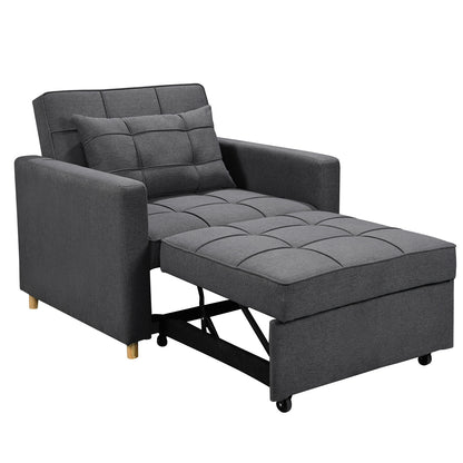 Sarantino Suri 3-in-1 Convertible Lounge Chair Bed - Dark Grey - Cosy Abode