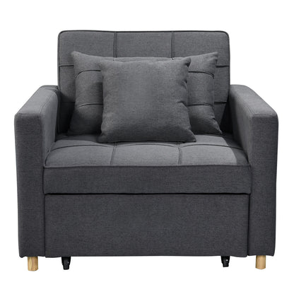 Sarantino Suri 3-in-1 Convertible Lounge Chair Bed - Dark Grey - Cosy Abode