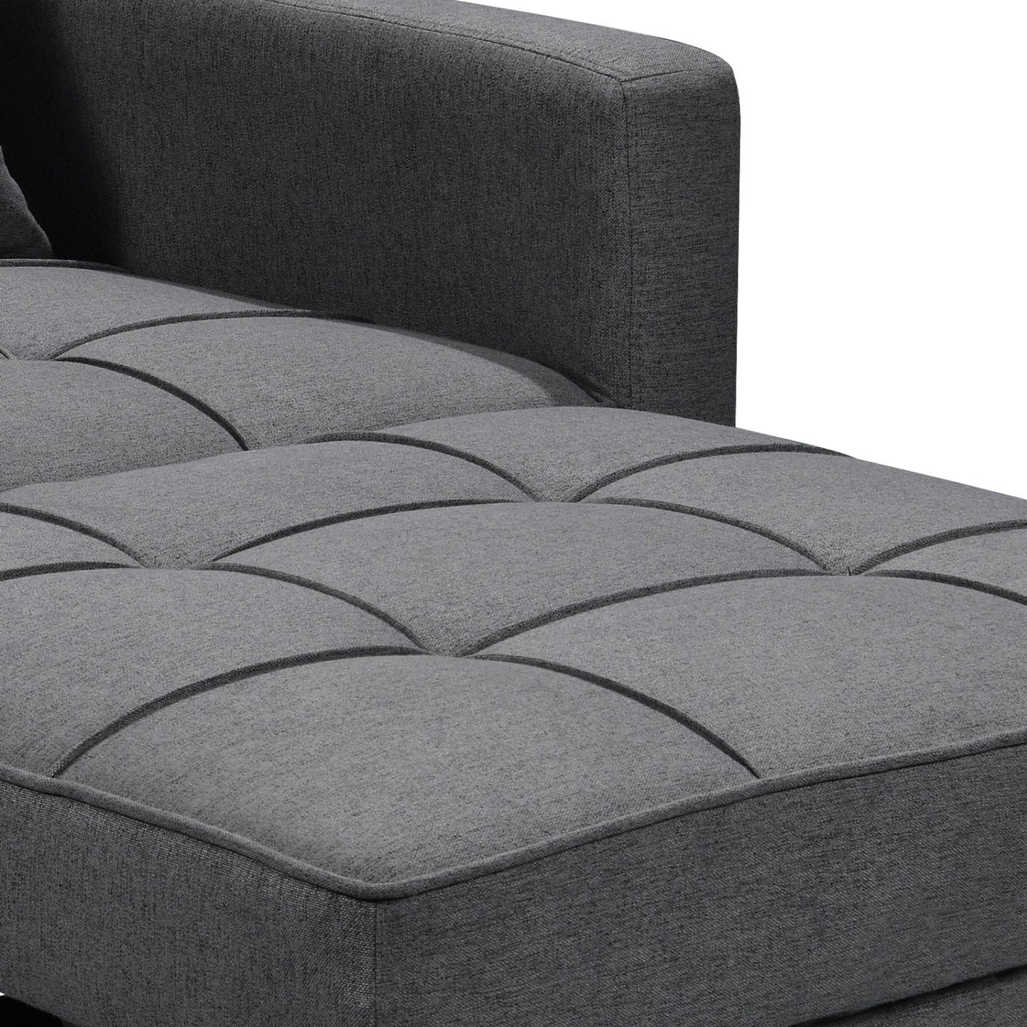 Sarantino Suri 3-in-1 Convertible Lounge Chair Bed - Dark Grey - Cosy Abode