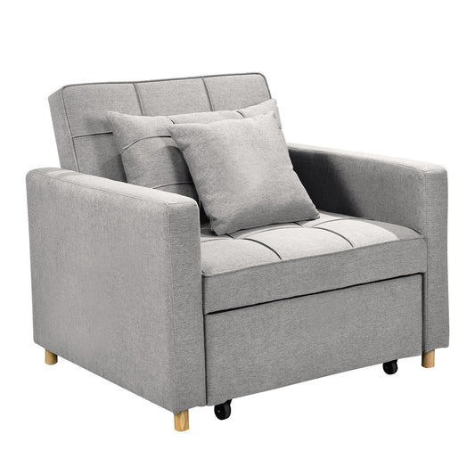 Sarantino Suri 3-in-1 Convertible Sofa Chair Bed Lounger - Light Grey - Cosy Abode