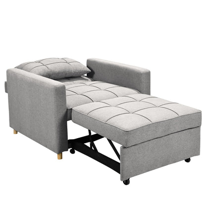 Sarantino Suri 3-in-1 Convertible Sofa Chair Bed Lounger - Light Grey - Cosy Abode