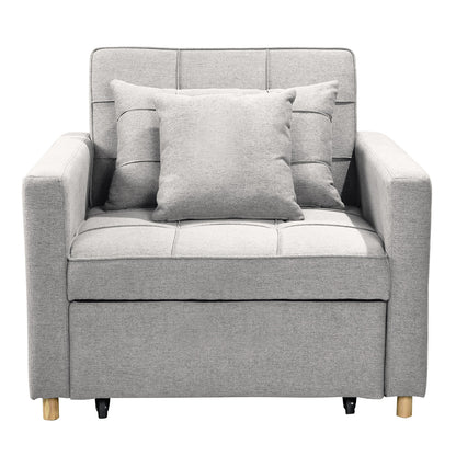 Sarantino Suri 3-in-1 Convertible Sofa Chair Bed Lounger - Light Grey - Cosy Abode