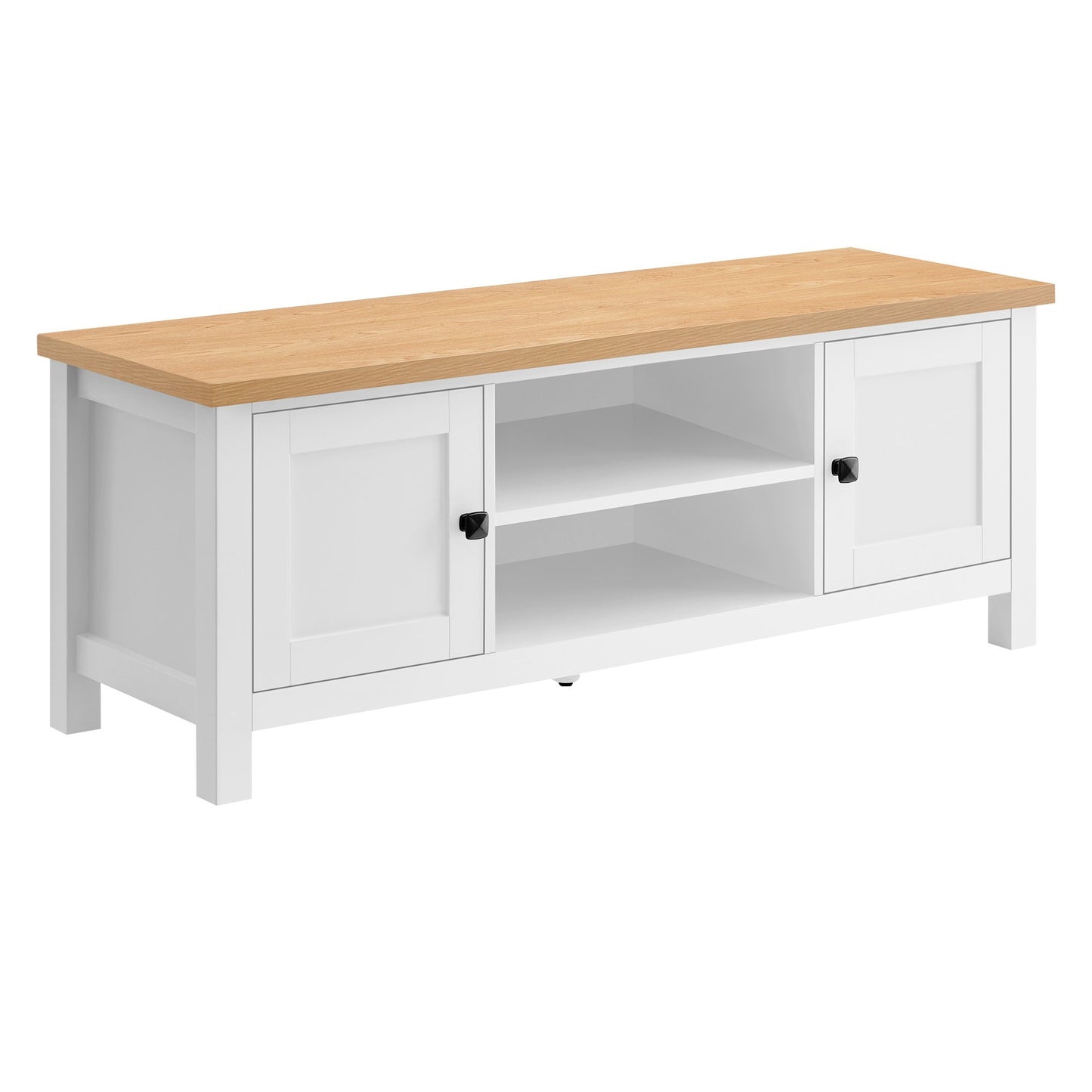 Sarantino Gio Tv Stand - White/natural - Cosy Abode