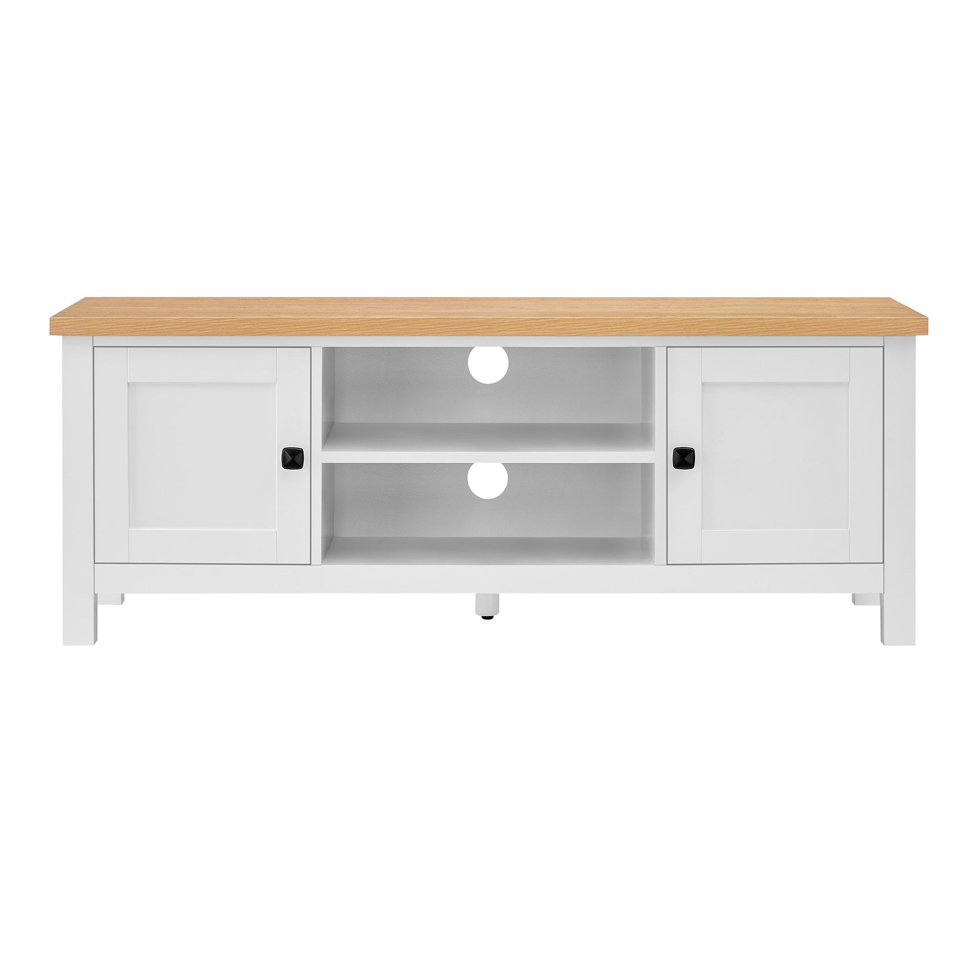 Sarantino Gio Tv Stand - White/natural - Cosy Abode