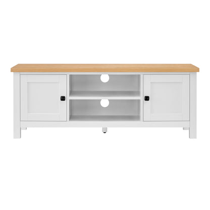 Sarantino Gio Tv Stand - White/natural - Cosy Abode