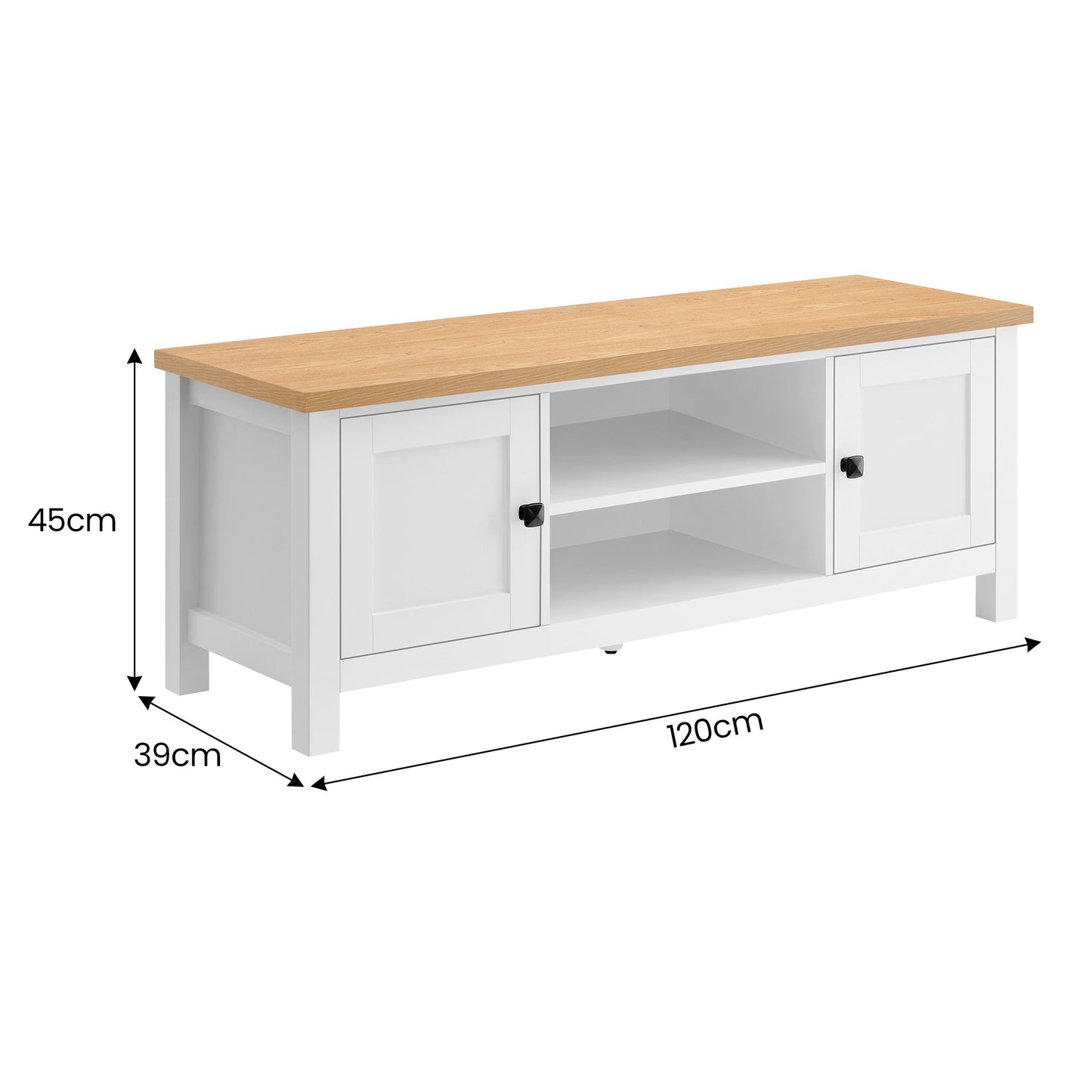 Sarantino Gio Tv Stand - White/natural - Cosy Abode