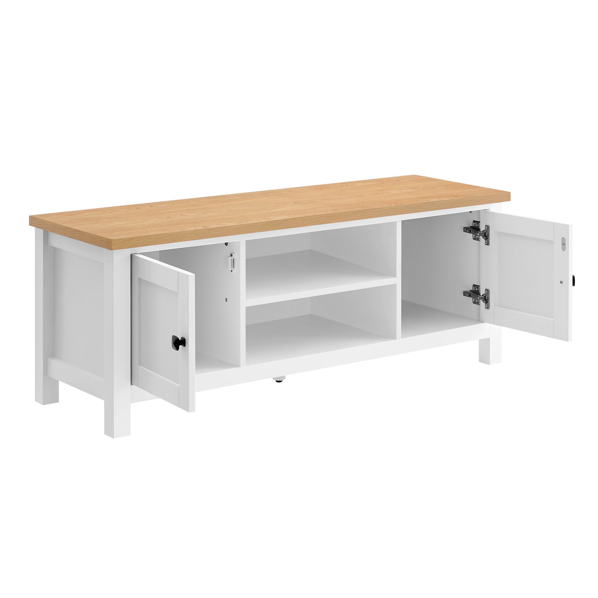 Sarantino Gio Tv Stand - White/natural - Cosy Abode