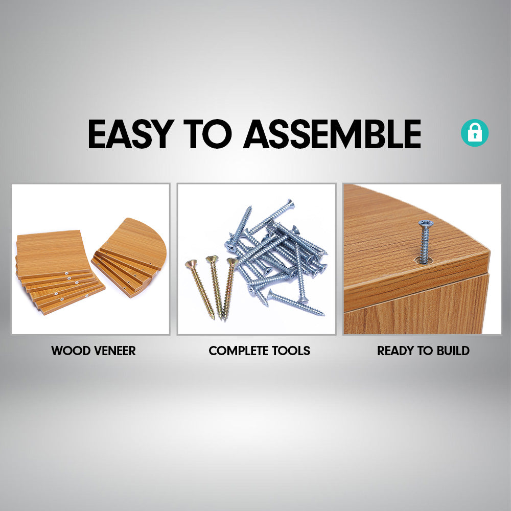 Sarantino 5 Tier Corner Wall Shelf Display Shelves Dvd Book Storag Rack Floating Mounted - Beech - Cosy Abode