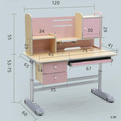 Height Adjustable Children Kids Ergonomic Study Desk Chair Set 120cm Blue Pink AU - Cosy Abode
